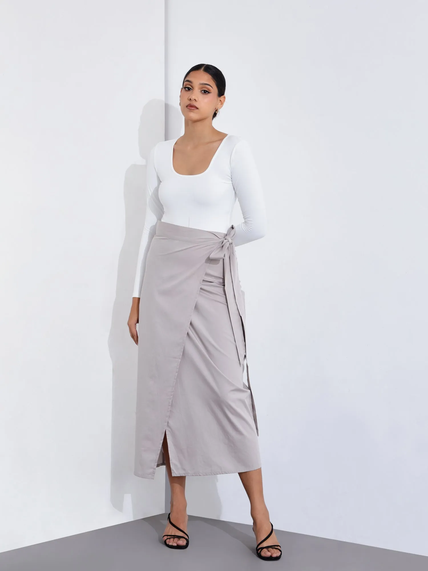 Wrap Midi Skirt