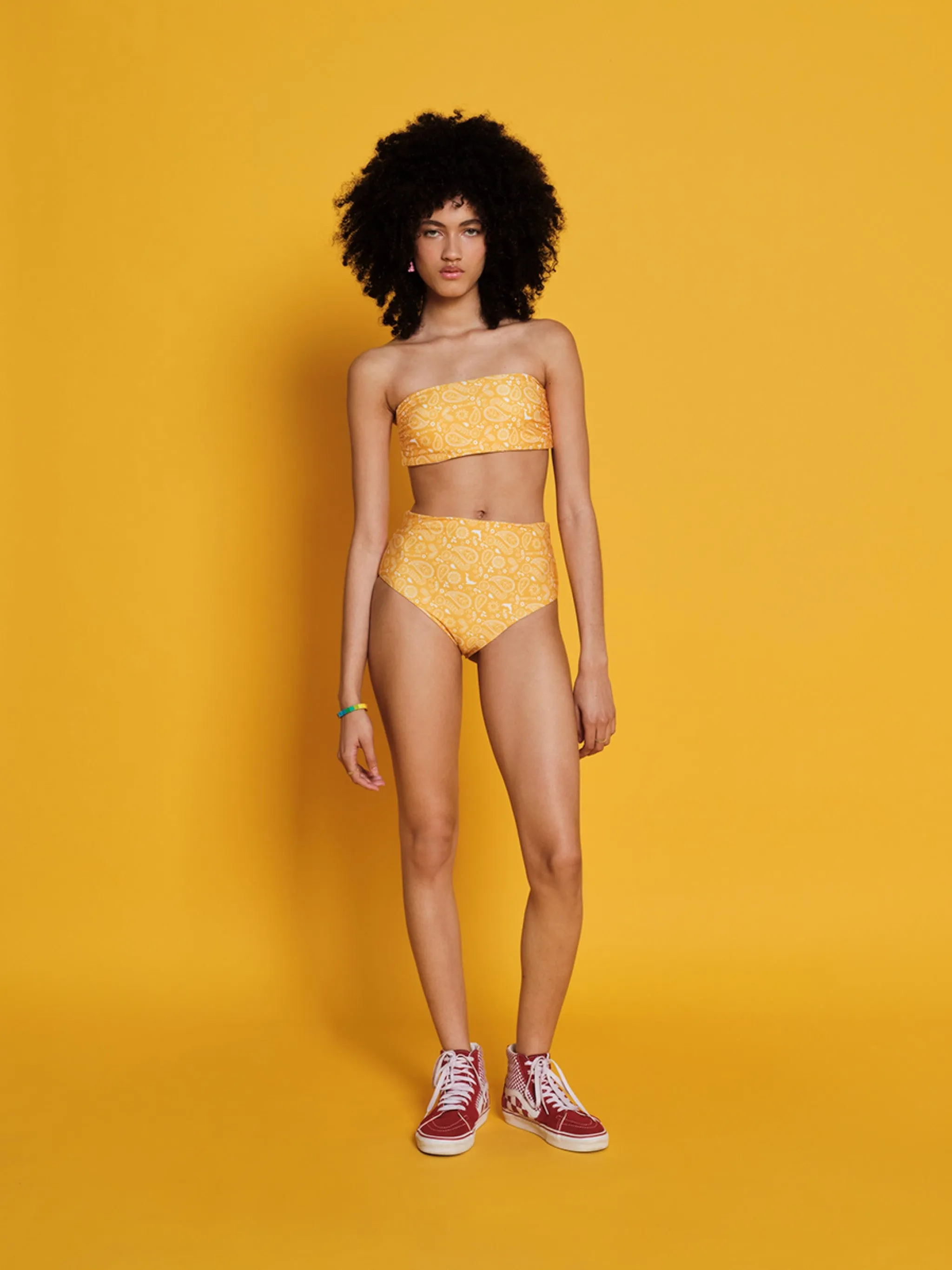 Yellow Bandana | High Rise Bikini