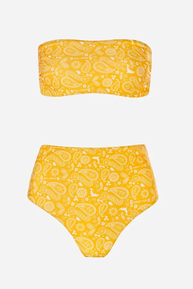 Yellow Bandana | High Rise Bikini