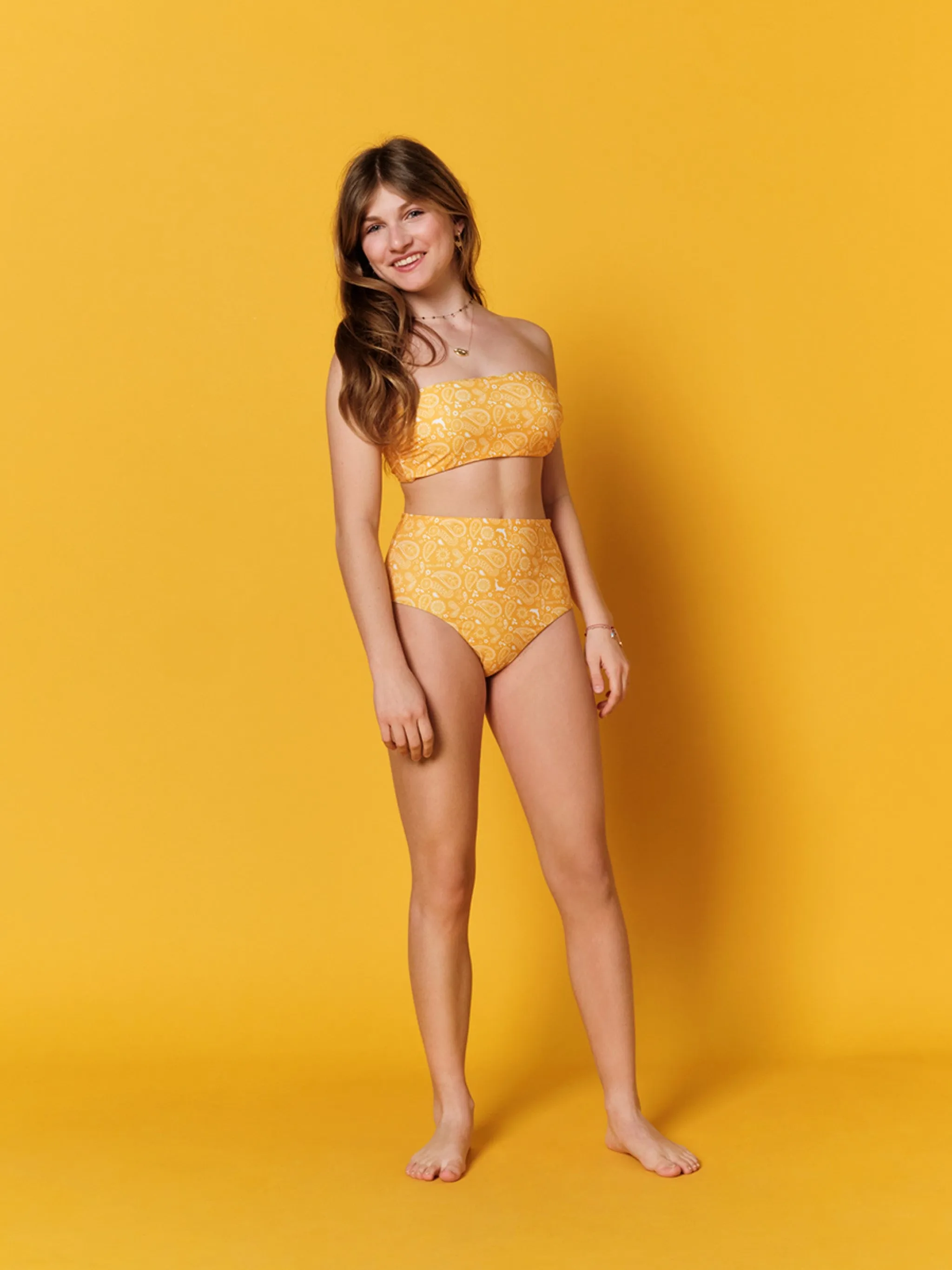 Yellow Bandana | High Rise Bikini