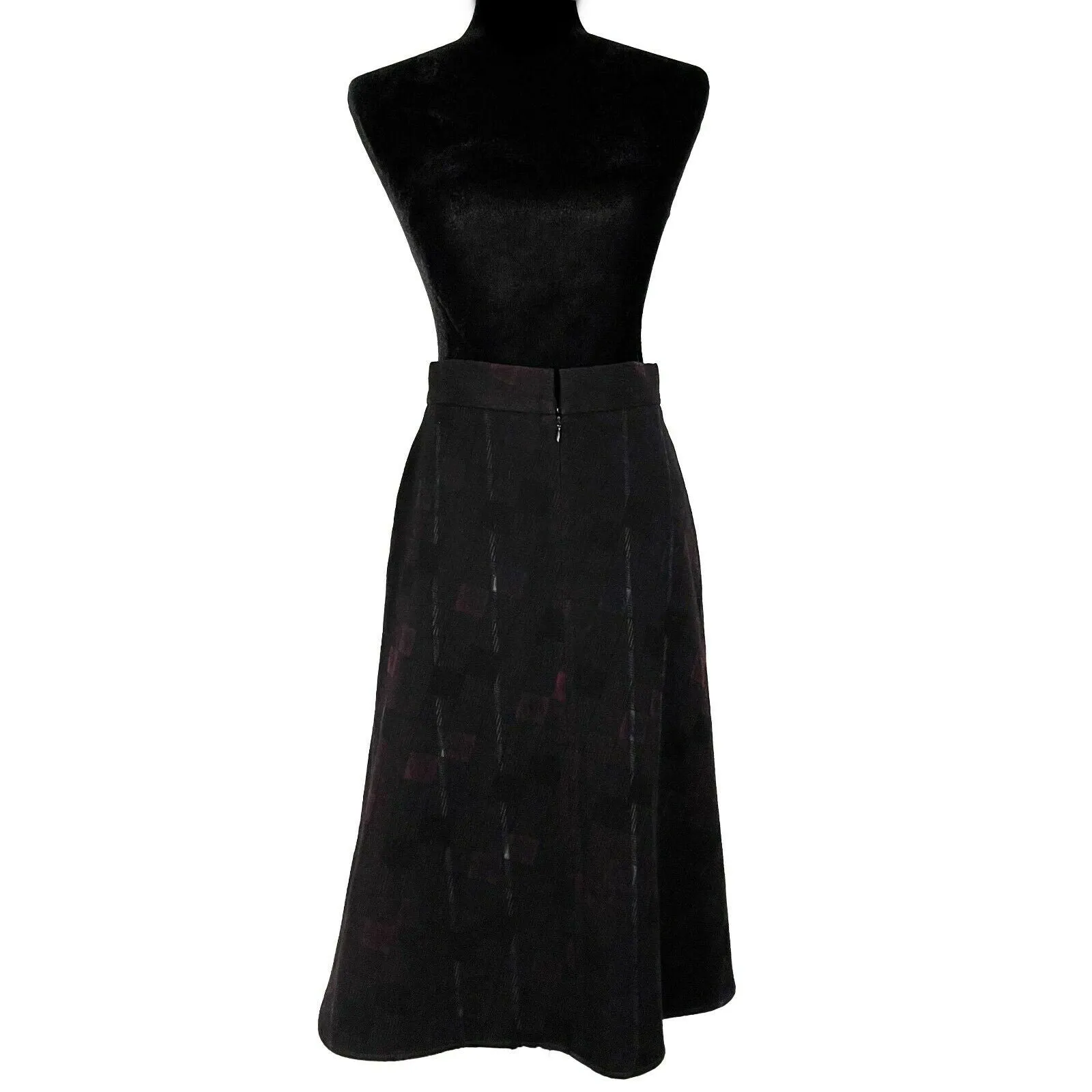 Yohji Yamamoto   Noir - Muted Plaid A-Line Skirt - Black Multi - Size 1