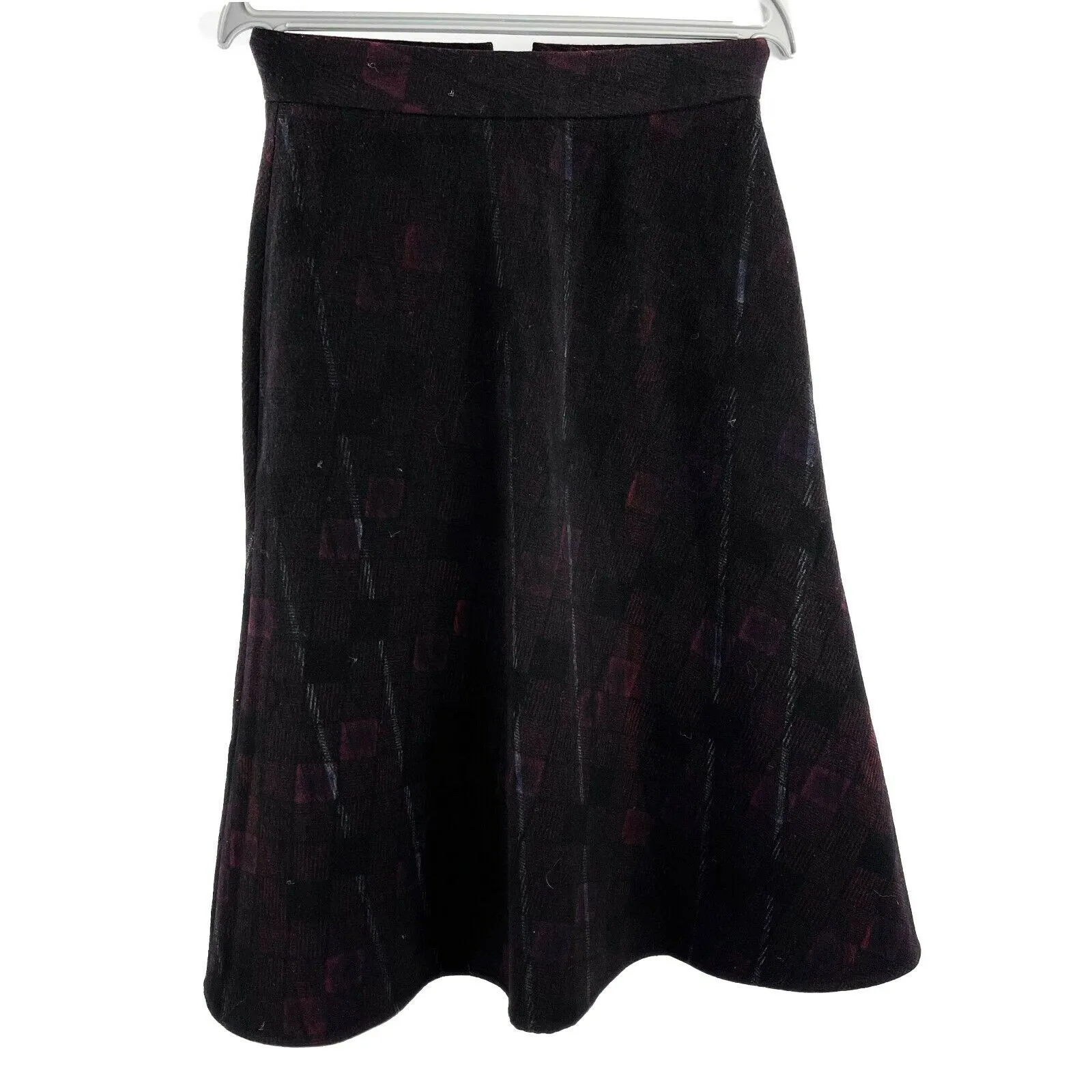 Yohji Yamamoto   Noir - Muted Plaid A-Line Skirt - Black Multi - Size 1