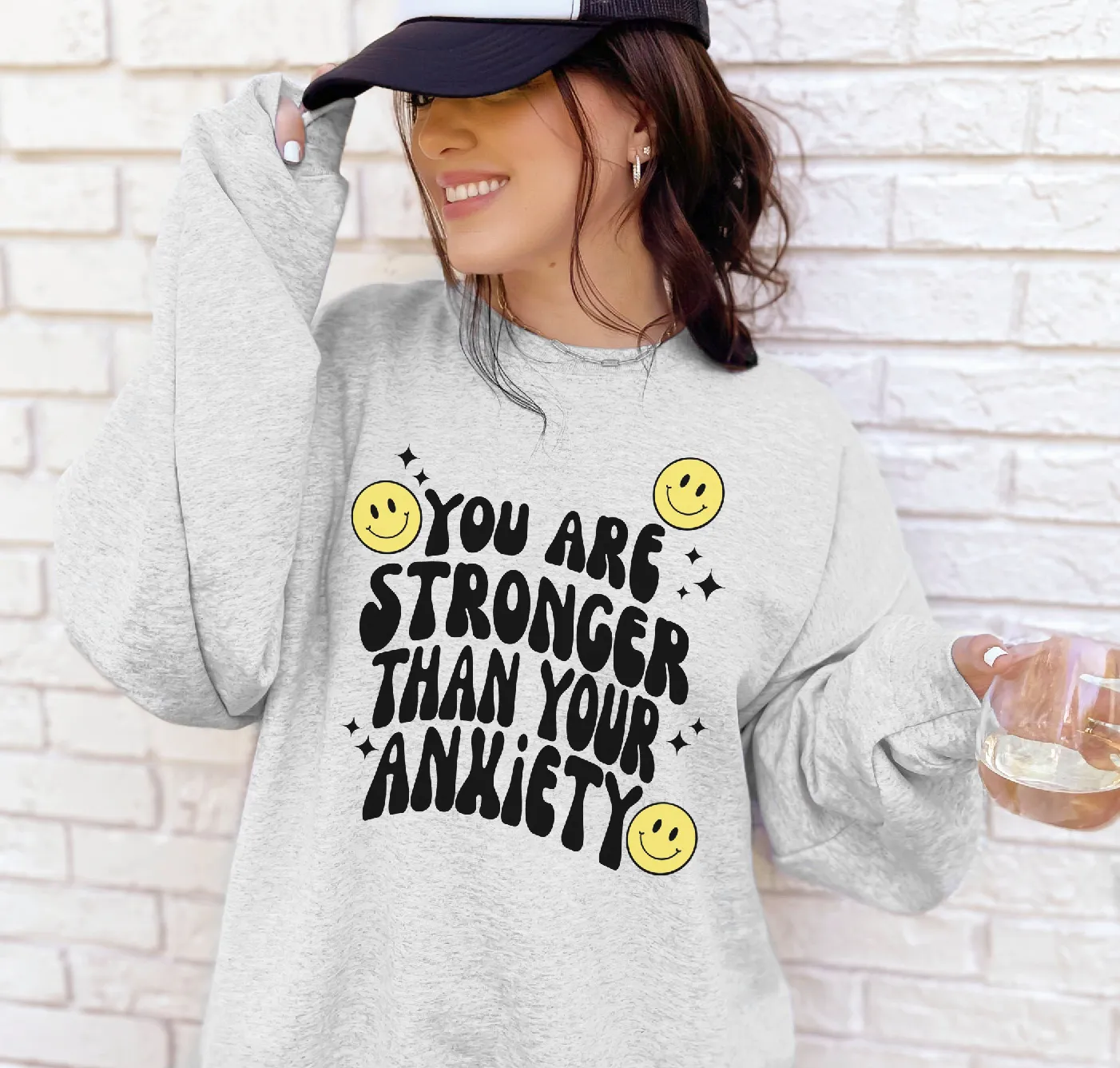 You Are Stronger Than Your Anxiety Unisex Crewneck Sweatshirt