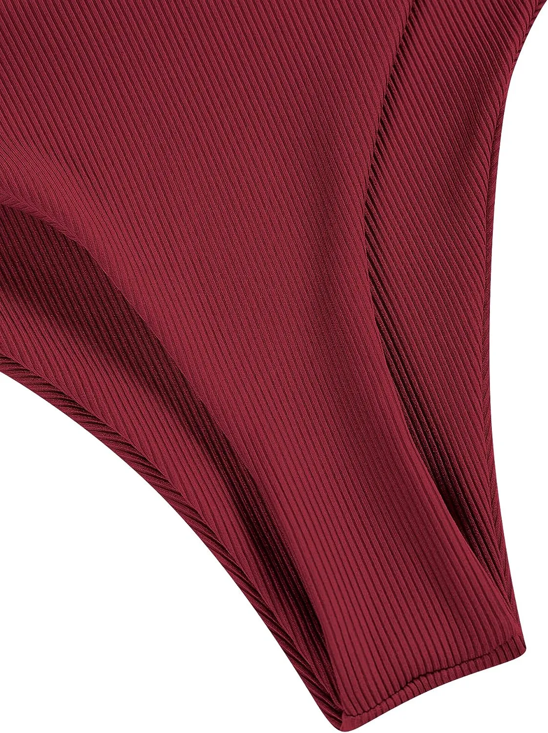 ZAFUL Women's High Cut Bikini Sets Ribbed V-Wire Cami Bikini Set