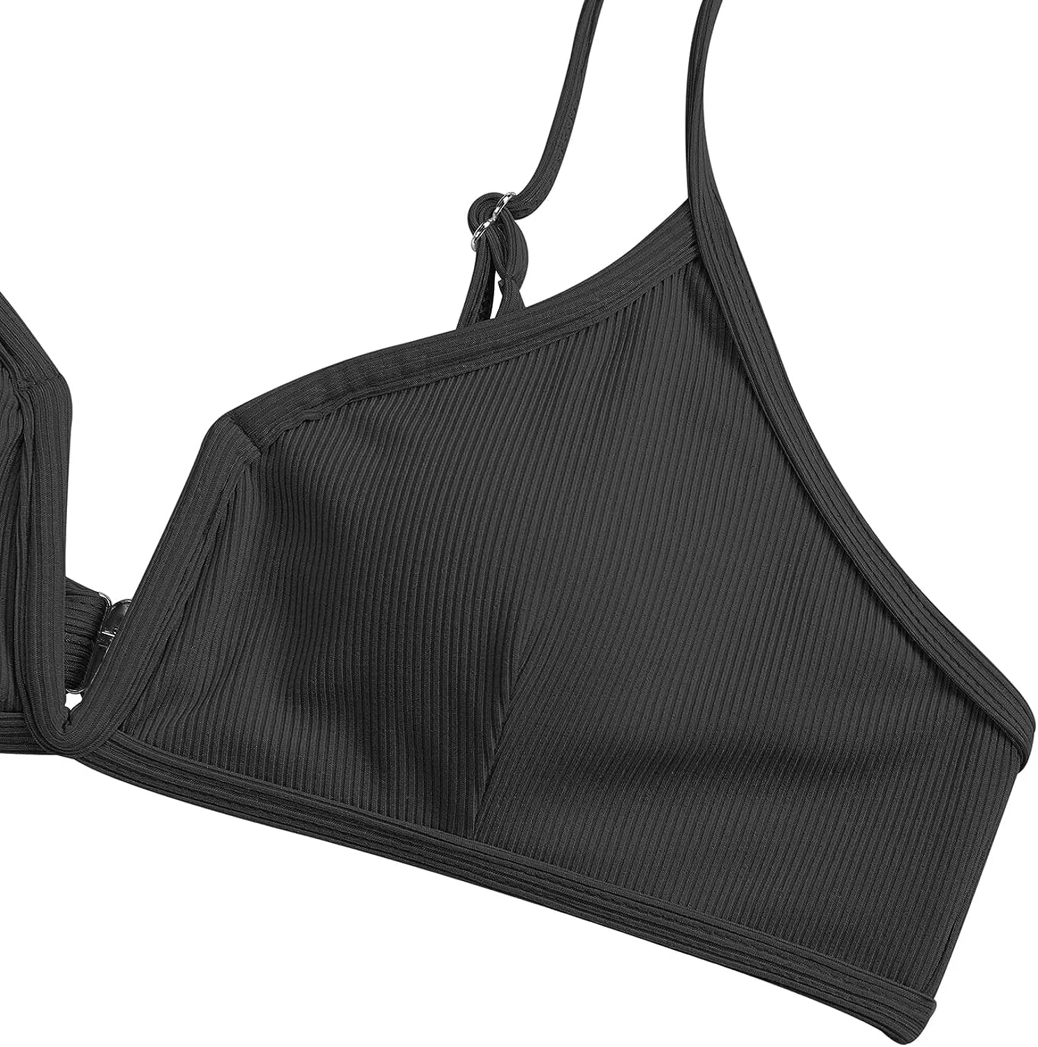 ZAFUL Women's High Cut Bikini Sets Ribbed V-Wire Cami Bikini Set