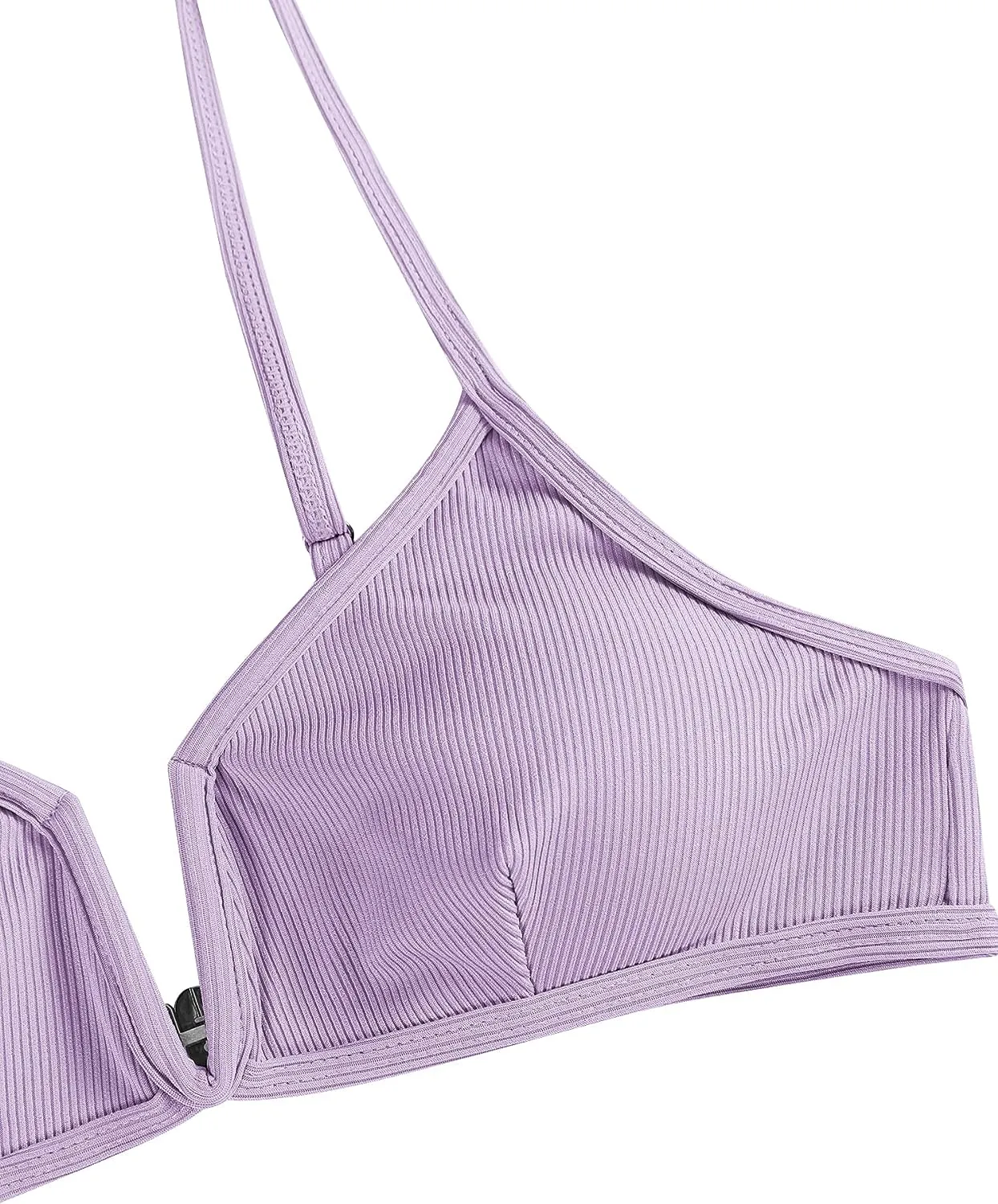 ZAFUL Women's High Cut Bikini Sets Ribbed V-Wire Cami Bikini Set