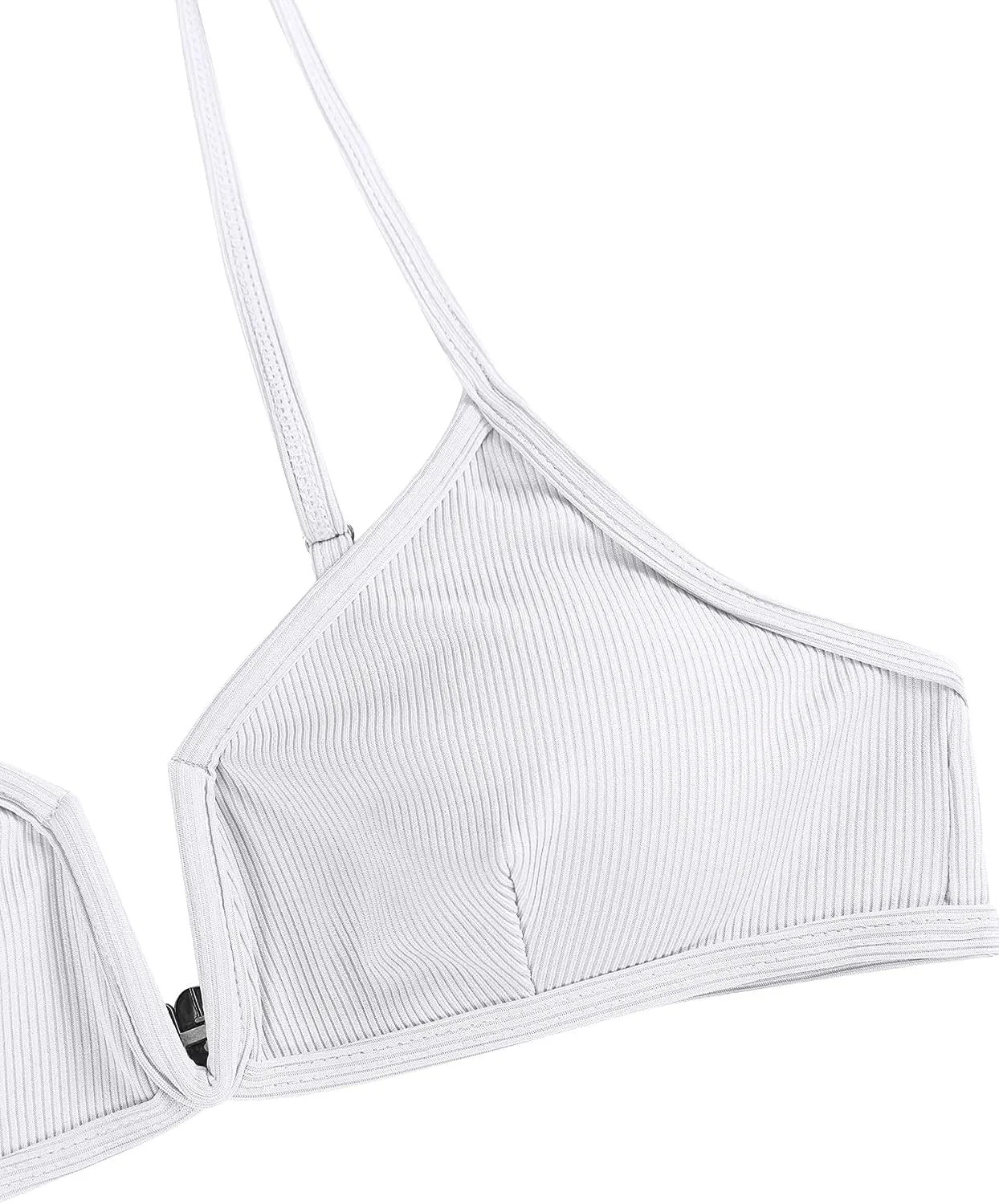 ZAFUL Women's High Cut Bikini Sets Ribbed V-Wire Cami Bikini Set