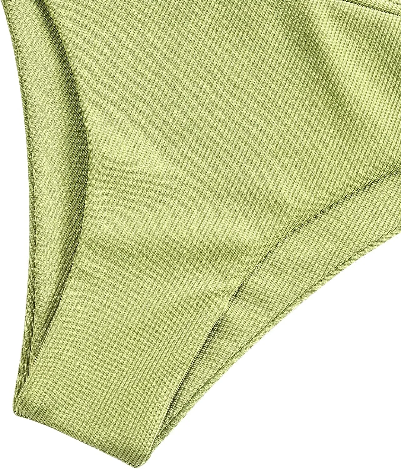 ZAFUL Women's High Cut Bikini Sets Ribbed V-Wire Cami Bikini Set
