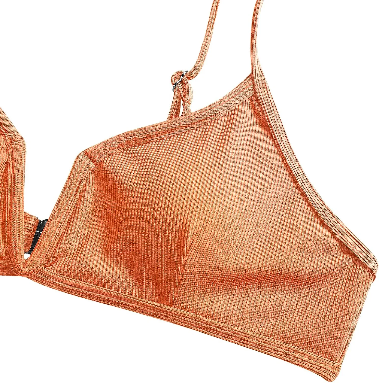ZAFUL Women's High Cut Bikini Sets Ribbed V-Wire Cami Bikini Set