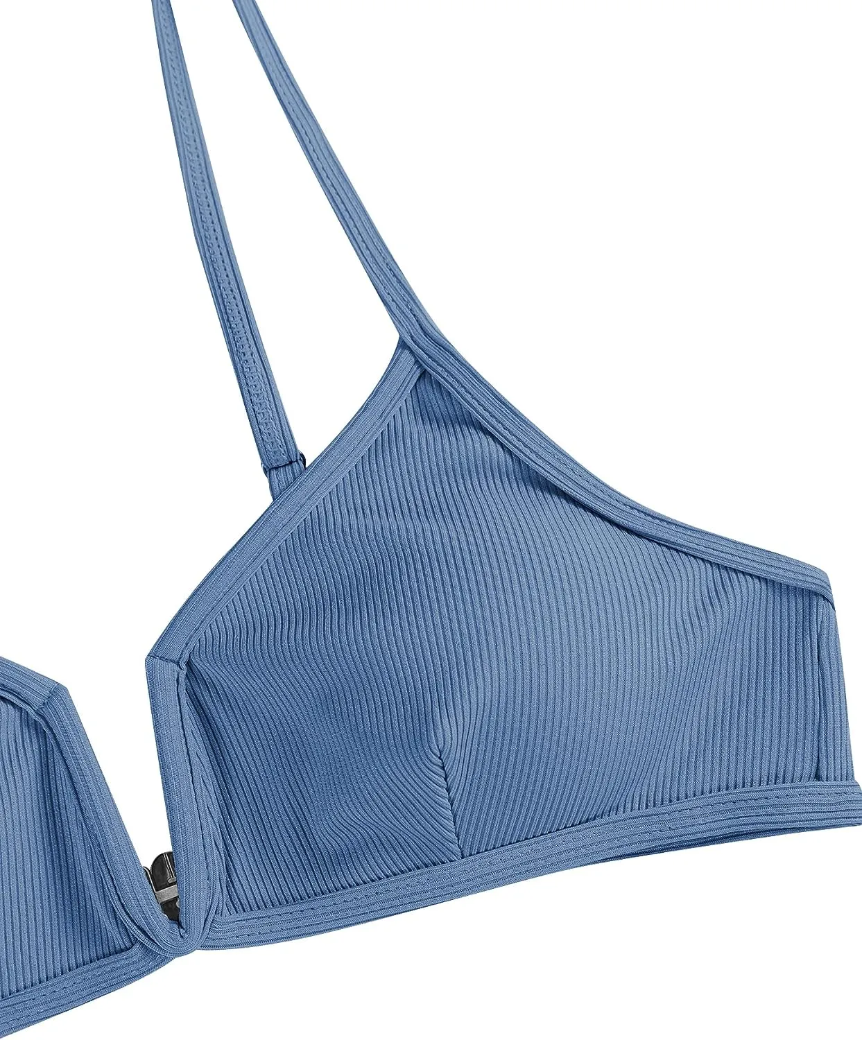 ZAFUL Women's High Cut Bikini Sets Ribbed V-Wire Cami Bikini Set